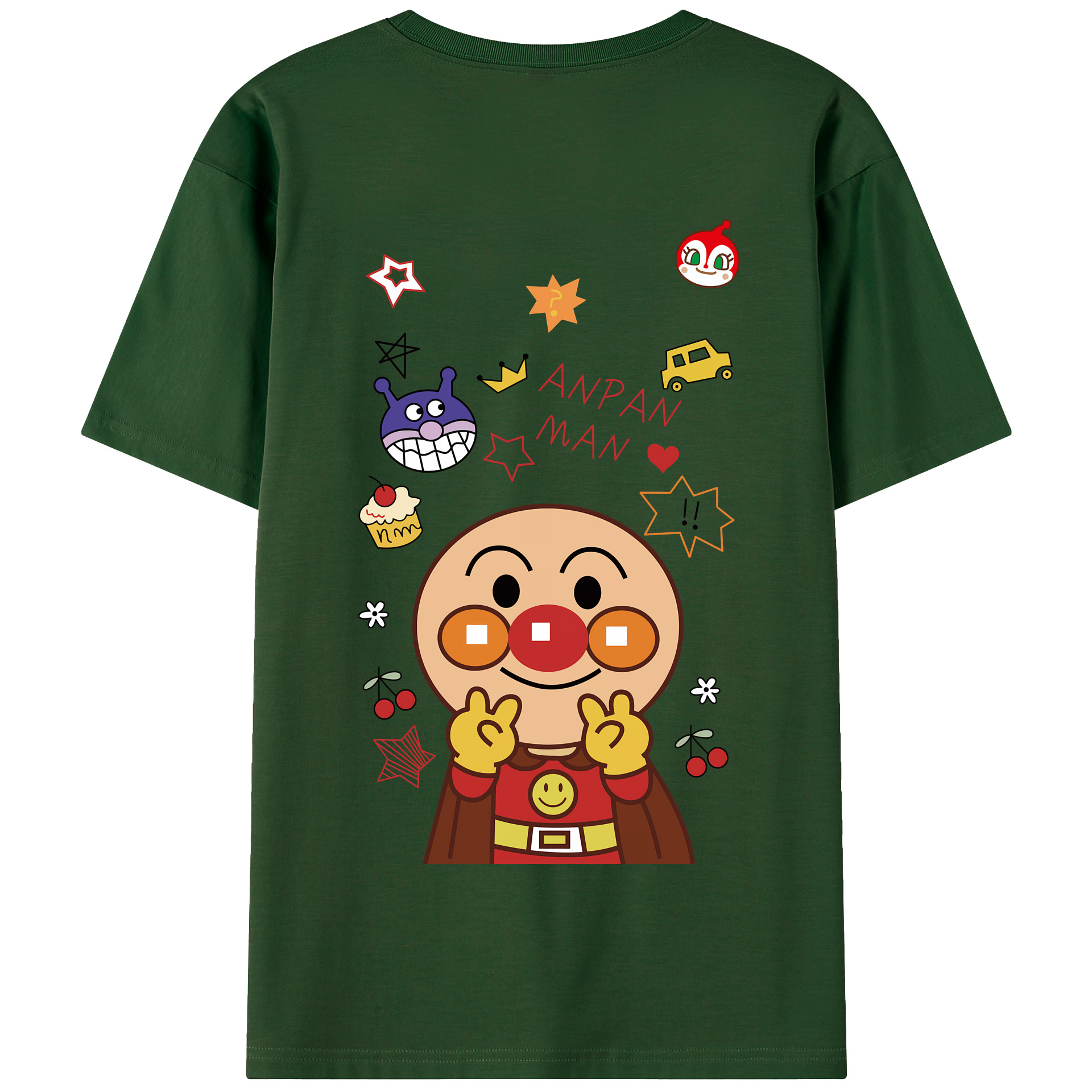 （画像用） アンパンマン Anpanman 綿100％半袖Tシャツ（背面プリント）